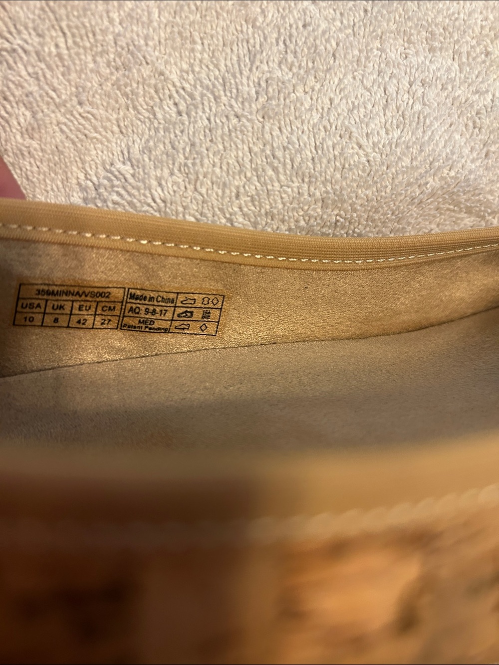 Vionic Cork Minna Ballet Flats with Metallic Gold Cork and Cap Toe - Picture 3 of 6